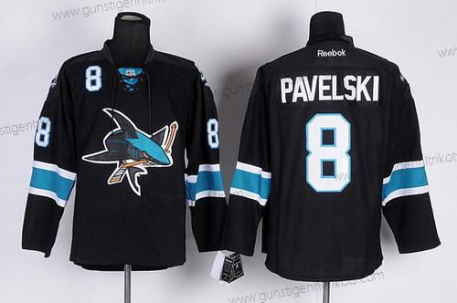 Herren San Jose Sharks #8 Joe Pavelski Ausweichtrikot Trikots – Schwarz