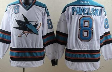 Herren San Jose Sharks #8 Joe Pavelski Trikots – Weiß