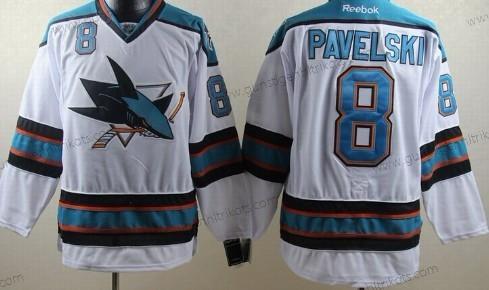 Herren San Jose Sharks #8 Joe Pavelski Trikots – Weiß