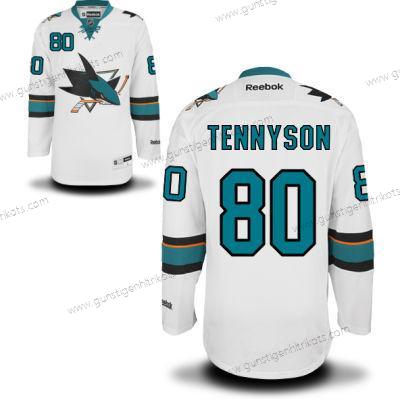 Herren San Jose Sharks #80 Matt Tennyson Auswärtstrikots Trikots – Weiß