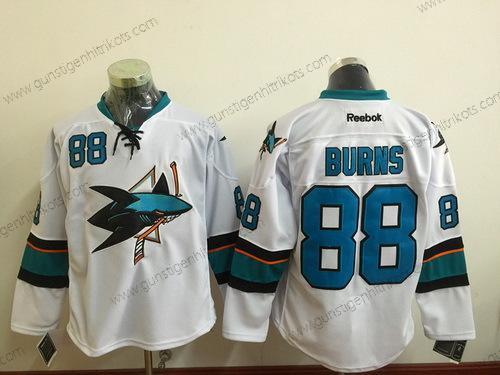 Herren San Jose Sharks #88 Brent Burns Auswärtstrikots Hockey Trikots – Weiß