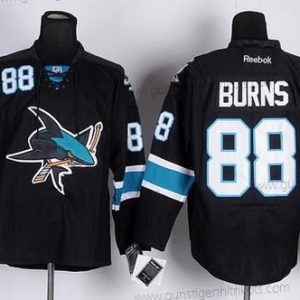 Herren San Jose Sharks #88 Brent Burns Ausweichtrikot Trikots – Schwarz