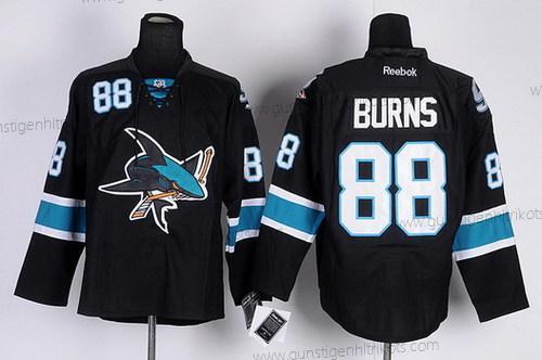 Herren San Jose Sharks #88 Brent Burns Ausweichtrikot Trikots – Schwarz