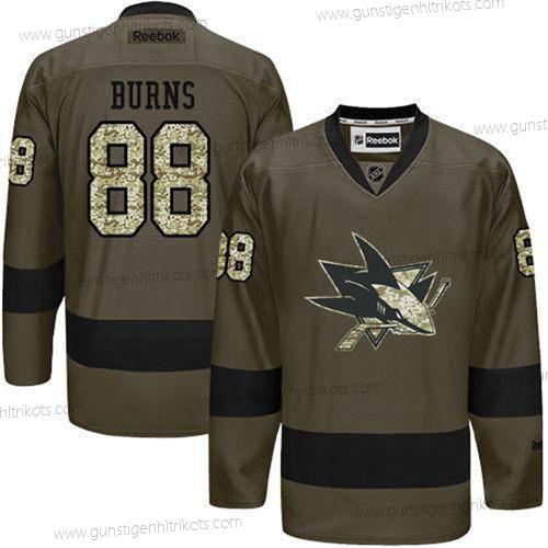 Herren San Jose Sharks #88 Brent Burns Reebok Spieler Trikots – Grün Tarnfarbe