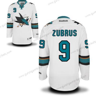 Herren San Jose Sharks #9 Dainius Zubrus Auswärtstrikots Hockey Trikots – Weiß