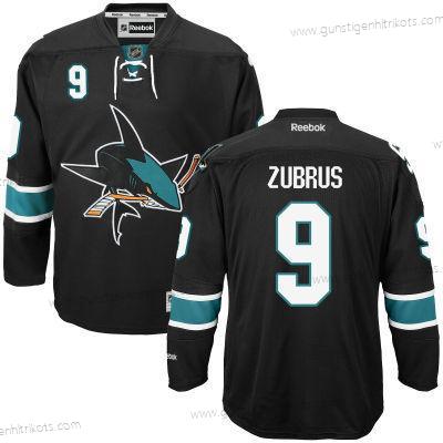 Herren San Jose Sharks #9 Dainius Zubrus Ausweichtrikot Trikots – Schwarz