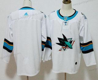 Herren San Jose Sharks Leer 2017-2018 Hockey Strickerei NHL Trikots – Weiß