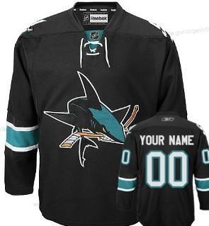 Herren San Jose Sharks Personalisiertes Ausweichtrikot Trikots – Schwarz