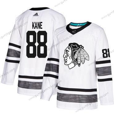 Herren Schwarzhawks #88 Patrick Kane Authentisch 2019 All-Star Strickerei Hockey Trikots – Weiß