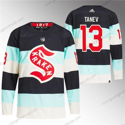 Herren Seattle Kraken #13 Brandon Tanev 2024 Winter Klassisch Primegreen Strickerei Trikots – Blau