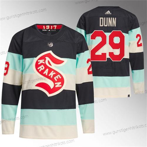 Herren Seattle Kraken #29 Vince Dunn 2024 Winter Klassisch Primegreen Strickerei Trikots – Blau