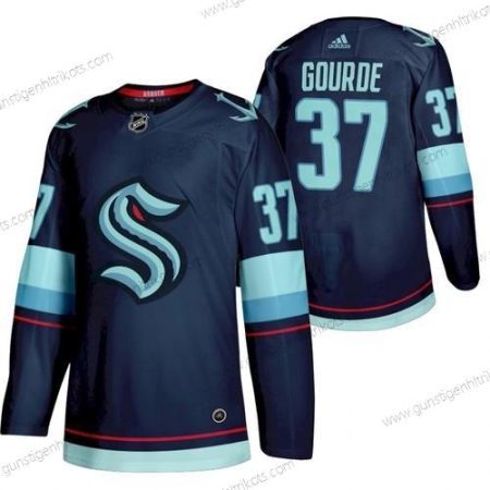 Herren Seattle Kraken #37 Kraken Yanni Gourde 2022 Heimtrikots Trikots – Marineblau