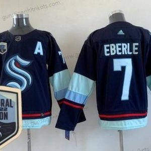 Herren Seattle Kraken #7 Jordan Eberle 2021-22 Saisoneröffnung Authentisch Trikots – Marineblau