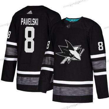 Herren Sharks #8 Joe Pavelski Authentisch 2019 All-Star Strickerei Hockey Trikots – Schwarz