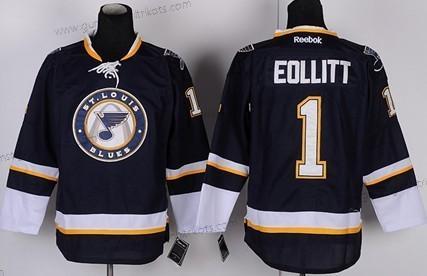 Herren St. Louis Blues #1 Brian Elliott Ausweichtrikot Trikots – Marineblau Blau