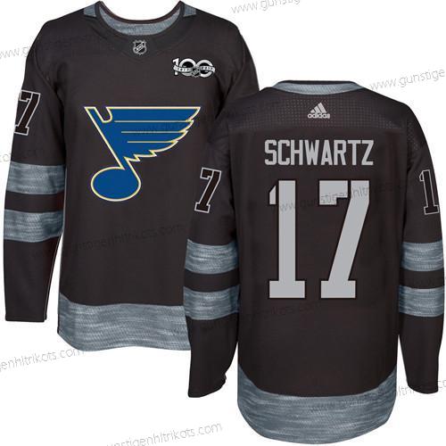 Herren St. Louis Blues #17 Jaden Schwartz 1917-2017 100th Jahrestag Strickerei NHL Trikots – Schwarz