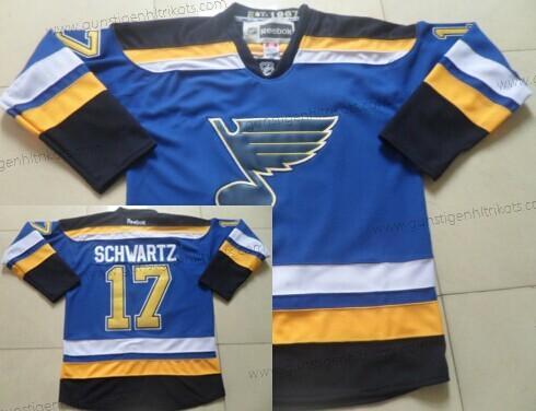 Herren St. Louis Blues #17 Jaden Schwartz 2014 Trikots – Blau