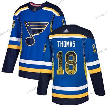 Herren St. Louis Blues #18 Robert Thomas Heimtrikots Authentisch Strickerei Hockey Trikots – Blau