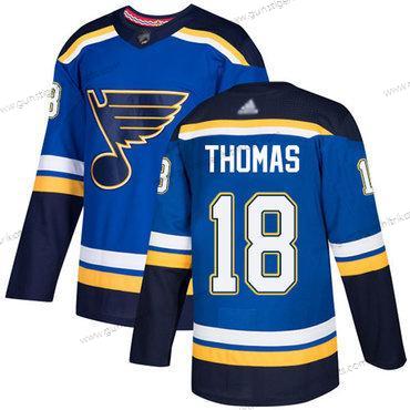 Herren St. Louis Blues #18 Robert Thomas Heimtrikots Authentisch Strickerei Hockey Trikots Version 2 – Blau