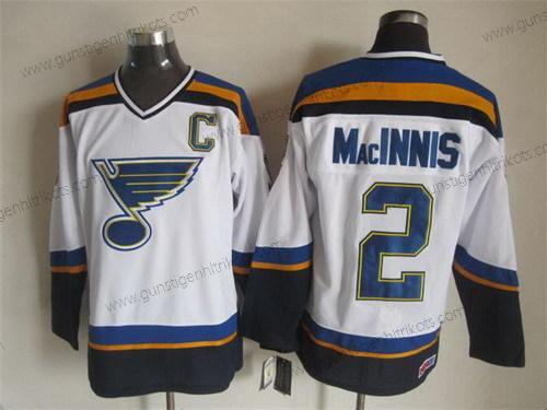 Herren St. Louis Blues #2 Al Macinnis 2014 Retro CCM Trikots – Weiß