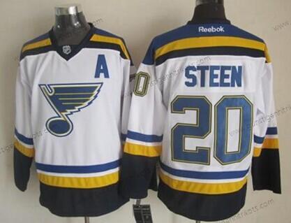 Herren St. Louis Blues #20 Alexander Steen 2014 Trikots – Weiß