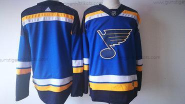 Herren St. Louis Blues 2017-2018 Hockey Strickerei NHL Trikots – Blau