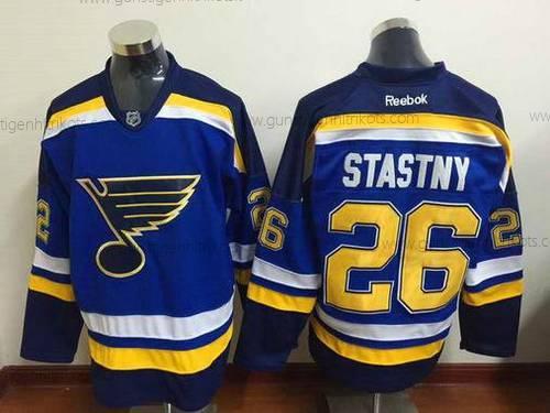 Herren St. Louis Blues #26 Paul Stastny 2014 Heimtrikots NHL Reebok Trikots – Blau