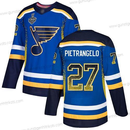 Herren St. Louis Blues #27 Alex Pietrangelo Heimtrikots Authentisch 2019 Stanley Cup Final Bound Strickerei Hockey Trikots Version 2 – Blau