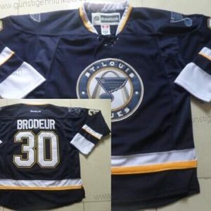 Herren St. Louis Blues #30 Martin Brodeur Ausweichtrikot Trikots – Marineblau Blau