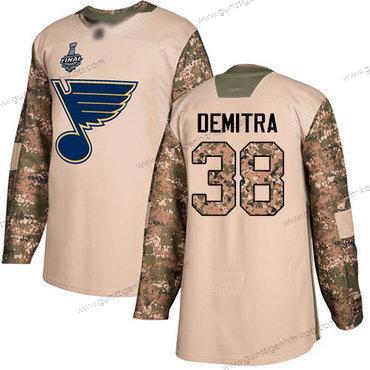 Herren St. Louis Blues #38 Pavol Demitra Authentisch 2017 Veterans Day 2019 Stanley Cup Final Bound Strickerei Hockey Trikots – Tarnfarbe