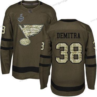 Herren St. Louis Blues #38 Pavol Demitra Salute to Service 2019 Stanley Cup Final Bound Strickerei Hockey Trikots – Grün