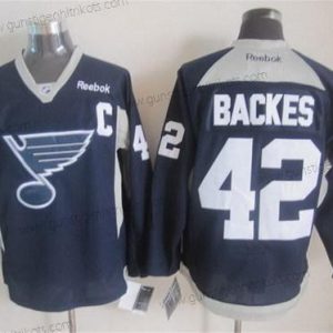 Herren St. Louis Blues #42 David Backes 2014 Training Trikots – Marineblau Blau