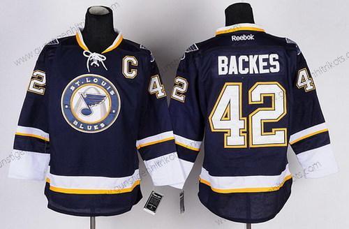 Herren St. Louis Blues #42 David Backes Ausweichtrikot Trikots – Marineblau Blau