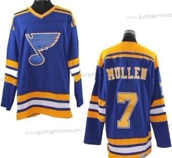 Herren St. Louis Blues #7 Joe Mullen Retro CCM Trikots – Blau