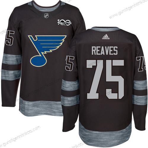 Herren St. Louis Blues #75 Ryan Reaves 1917-2017 100th Jahrestag Strickerei NHL Trikots – Schwarz