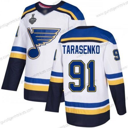 Herren St. Louis Blues #91 Vladimir Tarasenko Road Authentisch 2019 Stanley Cup Final Bound Strickerei Hockey Trikots – Weiß