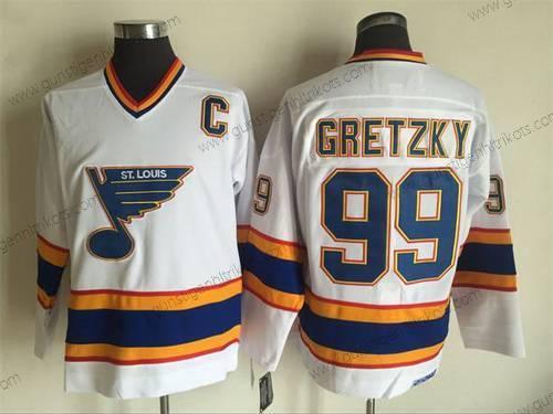 Herren St. Louis Blues #99 Wayne Gretzky 1998-99 CCM Vintage Trikots – Weiß