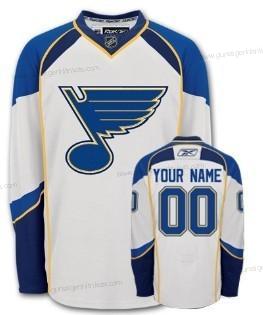 Herren St. Louis Blues Personalisiertes Trikots – Weiß