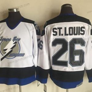 Herren Tampa Bay Lightning #26 Martin St. Louis 2003-04 Strickerei NHL CCM Vintage Trikots – Weiß