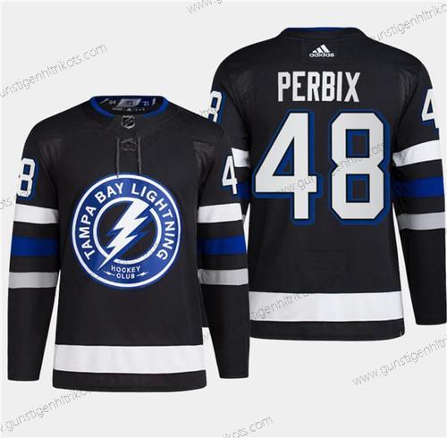 Herren Tampa Bay Lightning #48 Nick Perbix 2024 Stadium Series Strickerei Trikots – Schwarz