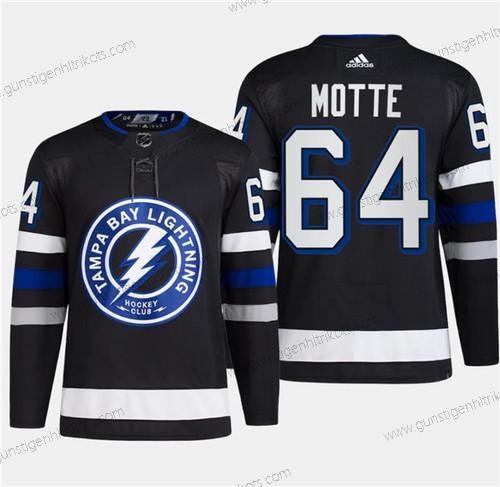 Herren Tampa Bay Lightning #64 Tyler Motte 2024 Stadium Series Strickerei Trikots – Schwarz