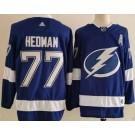 Herren Tampa Bay Lightning #77 Victor Hedman Authentisch Trikots – Blau