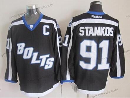 Herren Tampa Bay Lightning #91 Steven Stamkos 2014 Training Trikots – Schwarz