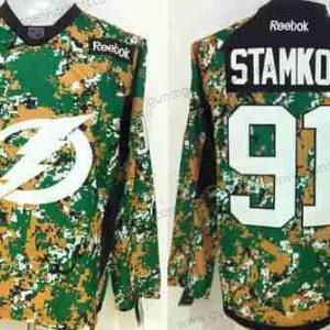 Herren Tampa Bay Lightning #91 Steven Stamkos Digital Veteran’S Day Praxis Trikots – Tarnfarbe