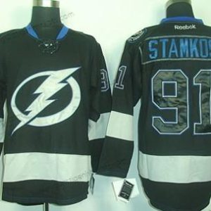 Herren Tampa Bay Lightning #91 Steven Stamkos Ice Trikots – Schwarz