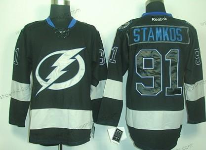 Herren Tampa Bay Lightning #91 Steven Stamkos Ice Trikots – Schwarz