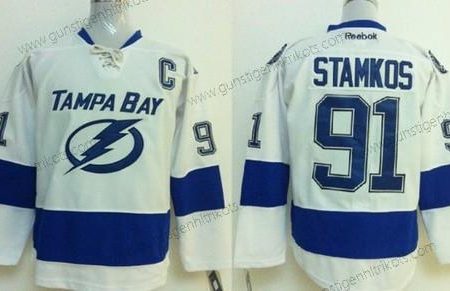 Herren Tampa Bay Lightning #91 Steven Stamkos New Trikots – Weiß