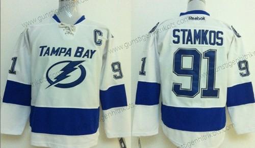 Herren Tampa Bay Lightning #91 Steven Stamkos New Trikots – Weiß