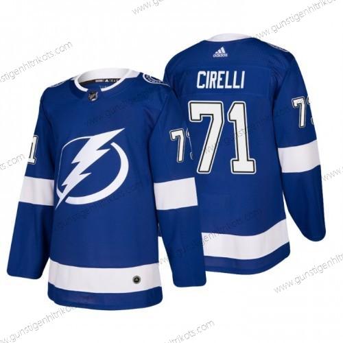 Herren Tampa Bay Lightning#71 Anthony Cirelli Strickerei Trikots – Blau