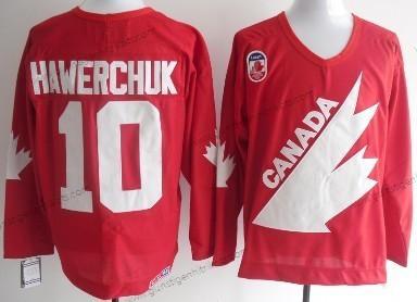 Herren Team Kanada #10 Dale Hawerchuk 1991 Olympic Retro CCM Trikots – Rot